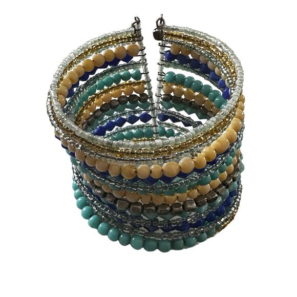Wide Beaded Wrap Bracelet - Picture 2 of 6